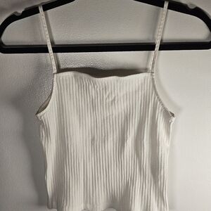 Elegant White Ribbed Women's Top